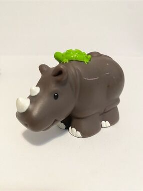 Little People Rhino Animal Dark Grey Figure w Turtle Zoo Safari Toy 4/$20 🛑